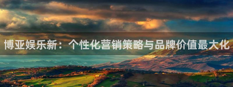 美狮贵宾会kgame：博亚娱乐新：个性化营销策略与品牌价值最大化